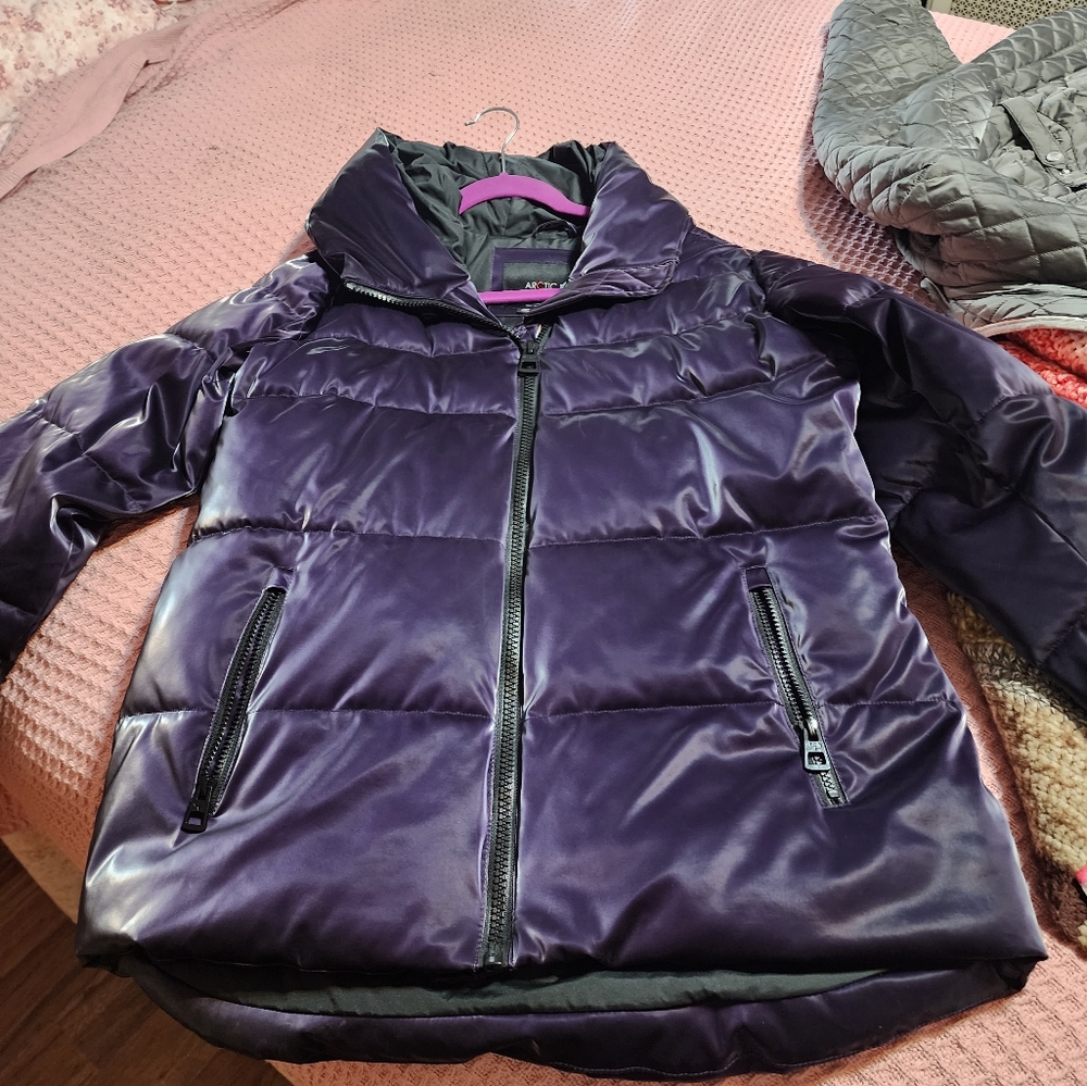 Artic Expedition Winter Coat with hood - size small petite, color purple